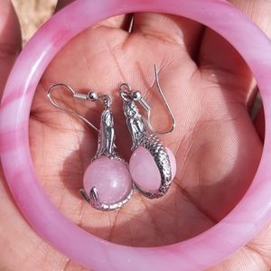 Healing stone bracelet and earring set 💕